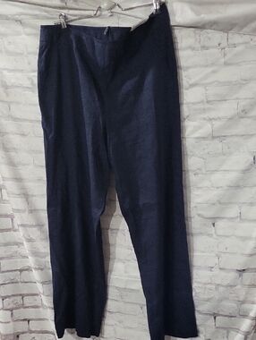 Chico's Dark Navy Linen Pants - Wide Leg